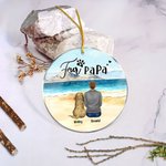 Ornamento da appendere in acrilico rotondo personalizzato con sfondo marino Regalo di Natale e di compleanno per gli amanti dei cani