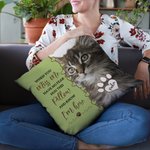 Funda Almohada Personalizada Cuando Me Extrañas Estoy Aquí con Foto de Mascota y Nombre Decoración Multicolor Regalo para Amantes de las Mascotas