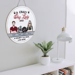 Personalized Wooden Crazy Dog Lady And Grumpy Old Man Welcome Door Sign Housewarming Anniversary Gift for Pet Lover