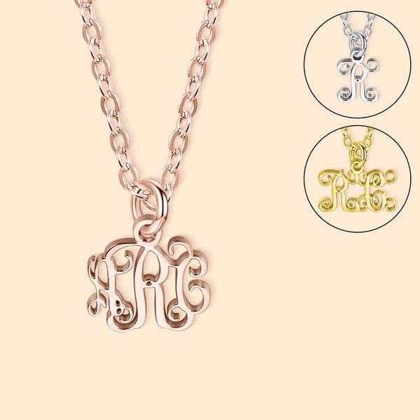 Personalisierte Monogramm Halskette mit 1-3 Initialen Tiny Letter Schmuck Geburtstag Muttertag Valentinstag Geschenk für Sie