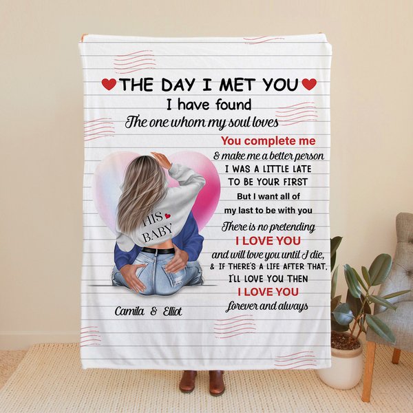 Manta personalizada con nombre y palabras de amor Valentine's Day Anniversary Gift for Couple