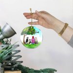 Henkilökohtainen ikuisesti sydämessäni pyöreä akryyli roikkuu koriste vihreä lasi tausta joulu syntymäpäivälahja koiran rakastaja