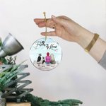 Personalised Forever in My Heart Round Acrylic Hanging Ornament with Seagull Background Christmas Birthday Gift for Dog Lover