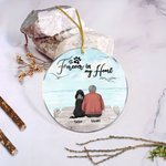 Personalised Forever in My Heart Round Acrylic Hanging Ornament with Seagull Background Christmas Birthday Gift for Dog Lover