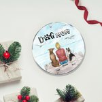 Adorno colgante acrílico redondo personalizado para mamá o papá perro con fondo de gaviota Regalo de cumpleaños navideño para amante de los perros