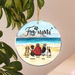 Ornamento da appendere in acrilico rotondo personalizzato con sfondo marino Regalo di Natale e di compleanno per gli amanti dei cani