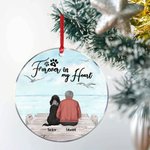 Personalised Forever in My Heart Round Acrylic Hanging Ornament with Seagull Background Christmas Birthday Gift for Dog Lover