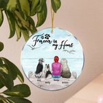 Personalised Forever in My Heart Round Acrylic Hanging Ornament with Seagull Background Christmas Birthday Gift for Dog Lover