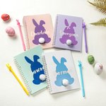 Personalized Multicolour Bunny Notebook Pen Set with Name Birthday Easter Gifts for Kid