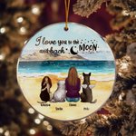 Personalizzato I Love You to the Moon and Back Ornamento da appendere in acrilico rotondo con sfondo marino Regalo di Natale e compleanno per gli aman
