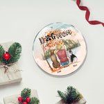 Personalized Dog Mom or Dog Dad Round Acrylic Hanging Ornament with Red Maple Leaves Background Christmas Birthday Gift for Dog Lover