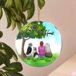 Henkilökohtainen ikuisesti sydämessäni pyöreä akryyli roikkuu koriste vihreä lasi tausta joulu syntymäpäivälahja koiran rakastaja