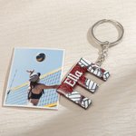 Llavero personalizado de voleibol con corazón de purpurina y nombre Aniversario Cumpleaños Regalo para los amantes del voleibol