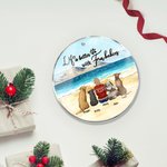 Personalised Life is Better with Fur Baby Round Acrylic Hanging Ornament with Seaside Scenery Background Christmas Birthday Gift for Dog Lover