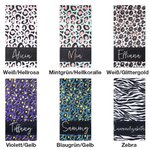 Personalisiertes Schnell Trocknended Strandtuch Leopard Zebra mit Namen Strand Reise Bachelorette Party Geschenk für Damen