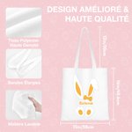 Sac à Épaule Personnalisé avec Prénom Sac à Motif d'Oreilles du Lapin Cadeau Anniversaire Pâques pour Enfant