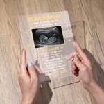 Personalized Baby Ultrasound Photo LED Acrylic Plaque with 4 Adjustable Color Baby Announcement First Mother's Day Gift for New Mom