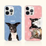 Coque en TPU Personnalisée avec Photo d'Animal de Compagnie et Nom en Multicolore Cadeau Anniversaire pour Amoureux du Chien et du Chat