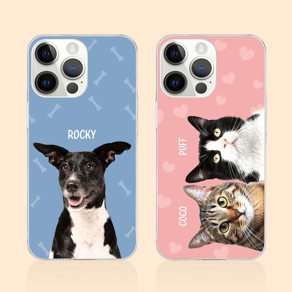 Watercolor Pet Photo TPU Phone Case with Name