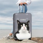 Copribagaglio personalizzato con foto dell'animale domestico multicolore con nome Adatto a 18-32 pollici Valigia Accessori da viaggio Regalo per l'amante dei viaggi Amante degli animali domestici