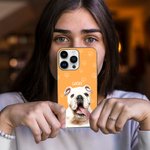 Coque en TPU Personnalisée avec Photo d'Animal de Compagnie et Nom en Multicolore Cadeau Anniversaire pour Amoureux du Chien et du Chat