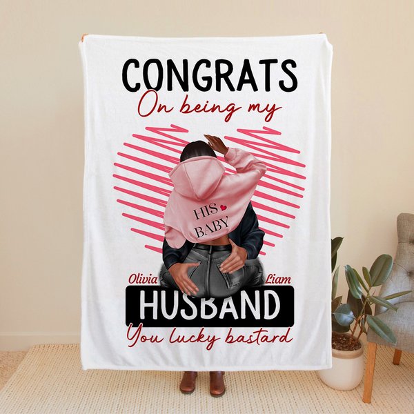 Personalisierte Linie Herz Glückwünsche zu meinem Ehemann weiche Decke Geburtstag Jahrestag Geschenk für Paar