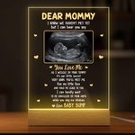 Personalized Baby Ultrasound Photo LED Acrylic Plaque with 4 Adjustable Color Baby Announcement First Mother's Day Gift for New Mom