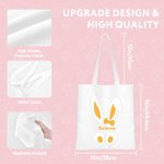 Personalized Multi-colour Cute Bunny Ears Bow Tie Tote Bag with Name Easter Gift for Kids