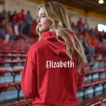 Personalisierte Volleyball Herz Muster Team Hoodie mit Namen Geburtstag Spiel Tag Geschenk für Volleyball-Liebhaber Spieler