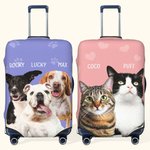Copribagaglio personalizzato con foto dell'animale domestico multicolore con nome Adatto a 18-32 pollici Valigia Accessori da viaggio Regalo per l'amante dei viaggi Amante degli animali domestici