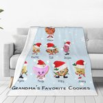 Manta personalizada Grandma's Favorite Cookies Blanket with 1-8 Kid's Names Regalo de Navidad para Madre Abuela