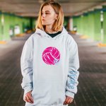 Personalisierte Volleyball Herz Muster Team Hoodie mit Namen Geburtstag Spiel Tag Geschenk für Volleyball-Liebhaber Spieler