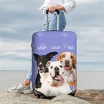 Copribagaglio personalizzato con foto dell'animale domestico multicolore con nome Adatto a 18-32 pollici Valigia Accessori da viaggio Regalo per l'amante dei viaggi Amante degli animali domestici