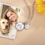 Médaille Gravée pour Femme Collier Personnalisé avec Initiale Motif de l'Animal de Compagnie Bijou Commémoratif pour Amoureux d'Animal de Compagnie