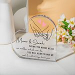 Placa acrílica personalizada Mamá e hija cogidas de la mano con texto Día de la Madre Cumpleaños Regalo para mamá