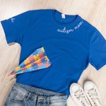 T-shirt ou Sweatshirt Personnalisé avec Nom Thème Autism Mom Motif Puzzle Ruban Symbol d'Infinité Cadeau Anniversaire Fête des Mères pour Maman Amie