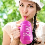 Gepersonaliseerde Multi-color 20oz Name Tumbler Marson Jar met deksel en rietje Party Bridesmaid Gift voor haar