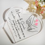 Placa acrílica personalizada Mamá e hija cogidas de la mano con texto Día de la Madre Cumpleaños Regalo para mamá