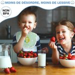 Bavoir Réglable Personnalisé avec Nom Motif Oeuf et Lapin Accessoire d'Alimentation Imperméable Cadeau de Noël pour Nouveau-né