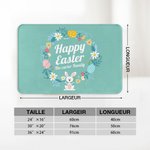 Tapis de Porte Imperméable Personnalisé avec Nom Tapis Thème Happy Easter Décoration à l'Intérieur Cadeau de Pâques pour Famille