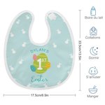 Bavoir Réglable Personnalisé avec Nom Motif Oeuf et Lapin Accessoire d'Alimentation Imperméable Cadeau de Noël pour Nouveau-né