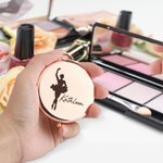Personalisierte gravierte Tanz Ballerina Silhouette gefaltet Tasche Make-up-Spiegel mit Namen Geburtstag Hochzeit Geschenk für sie