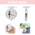 Personalisierte gravierte Tanz Ballerina Silhouette gefaltet Tasche Make-up-Spiegel mit Namen Geburtstag Hochzeit Geschenk für sie