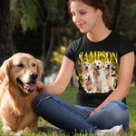 Gepersonaliseerd Retro Bootleg Style T-shirt Sweatshirt met Naam en Huisdier Foto's Grappig Verjaardag Rap Geschenk voor Huisdierliefhebber