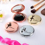 Personalisierte gravierte Tanz Ballerina Silhouette gefaltet Tasche Make-up-Spiegel mit Namen Geburtstag Hochzeit Geschenk für sie