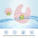 Bavoir Réglable Personnalisé avec Nom Motif Oeuf et Lapin Accessoire d'Alimentation Imperméable Cadeau de Noël pour Nouveau-né