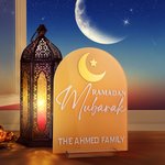 Segno acrilico personalizzato della stella a mezzaluna del Ramadan Mubarak con nome della famiglia Regalo Eid per l'Islam