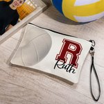 Gepersonaliseerd Baseball Football Naam Initiaal Cosmetica Tasje met Polsband Team Gift voor Sportliefhebber