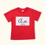 Personalisierte Handschrift Praxis Blattmuster 100% Baumwolle Kind T-Shirt mit Namen und Alphabet Buchstaben zurück zu Schule Kindergarten Geschenk fü