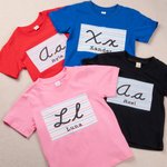 Personalisierte Handschrift Praxis Blattmuster 100% Baumwolle Kind T-Shirt mit Namen und Alphabet Buchstaben zurück zu Schule Kindergarten Geschenk fü